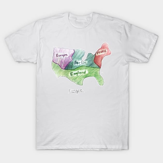 Culture Hunt Map of Europe T-Shirt by squareversesine